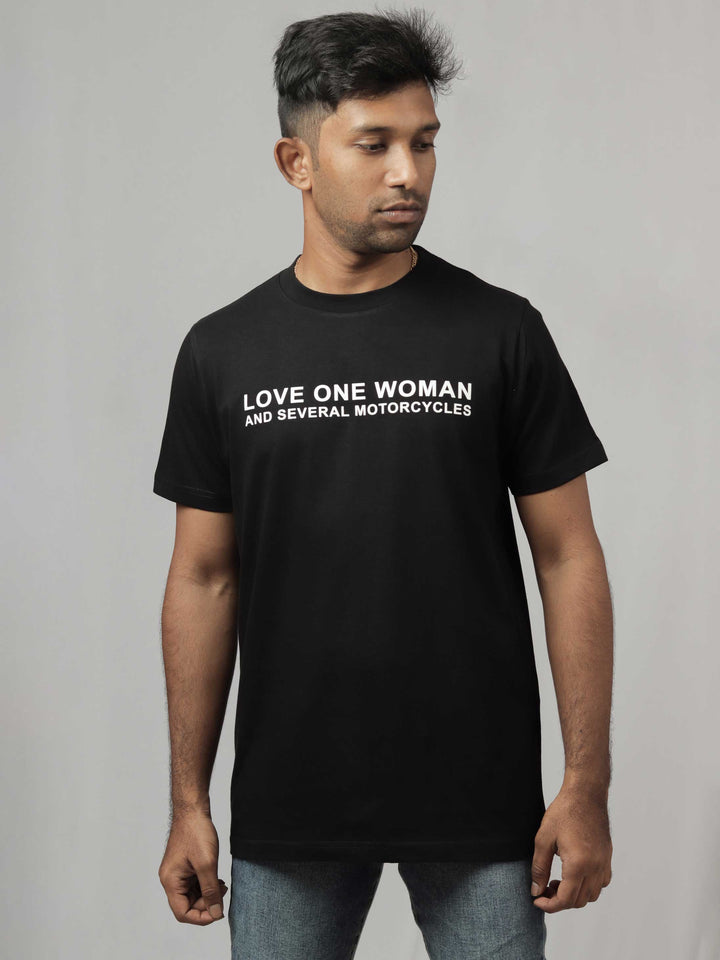 love-one-women-and-several-motorcycles-printed-t-shirt-sold-through-online-by-the-leopard-for-bike-or-motorcycle-and-car-enthusiasts-who-love-to-ride-in-india