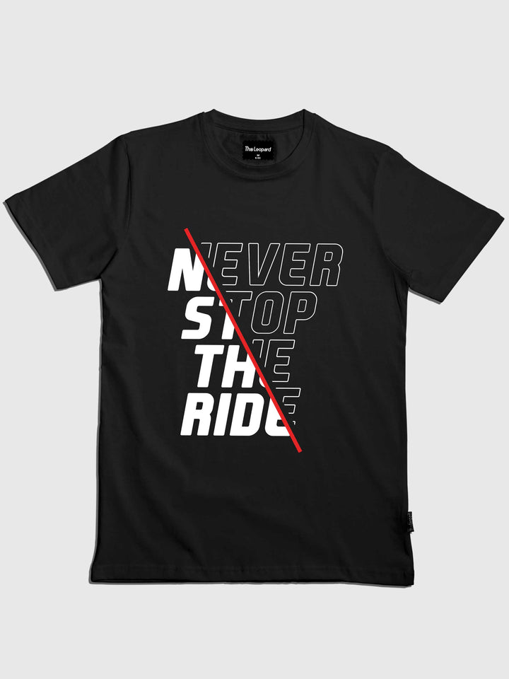 never-stop-the-ride-printed-t-shirt-sold-through-online-by-the-leopard-for-bike-or-motorcycle-and-car-enthusiasts-who-love-to-ride-in-india