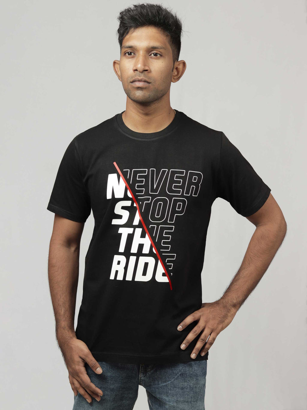 never-stop-the-ride-printed-t-shirt-sold-through-online-by-the-leopard-for-bike-or-motorcycle-and-car-enthusiasts-who-love-to-ride-in-india