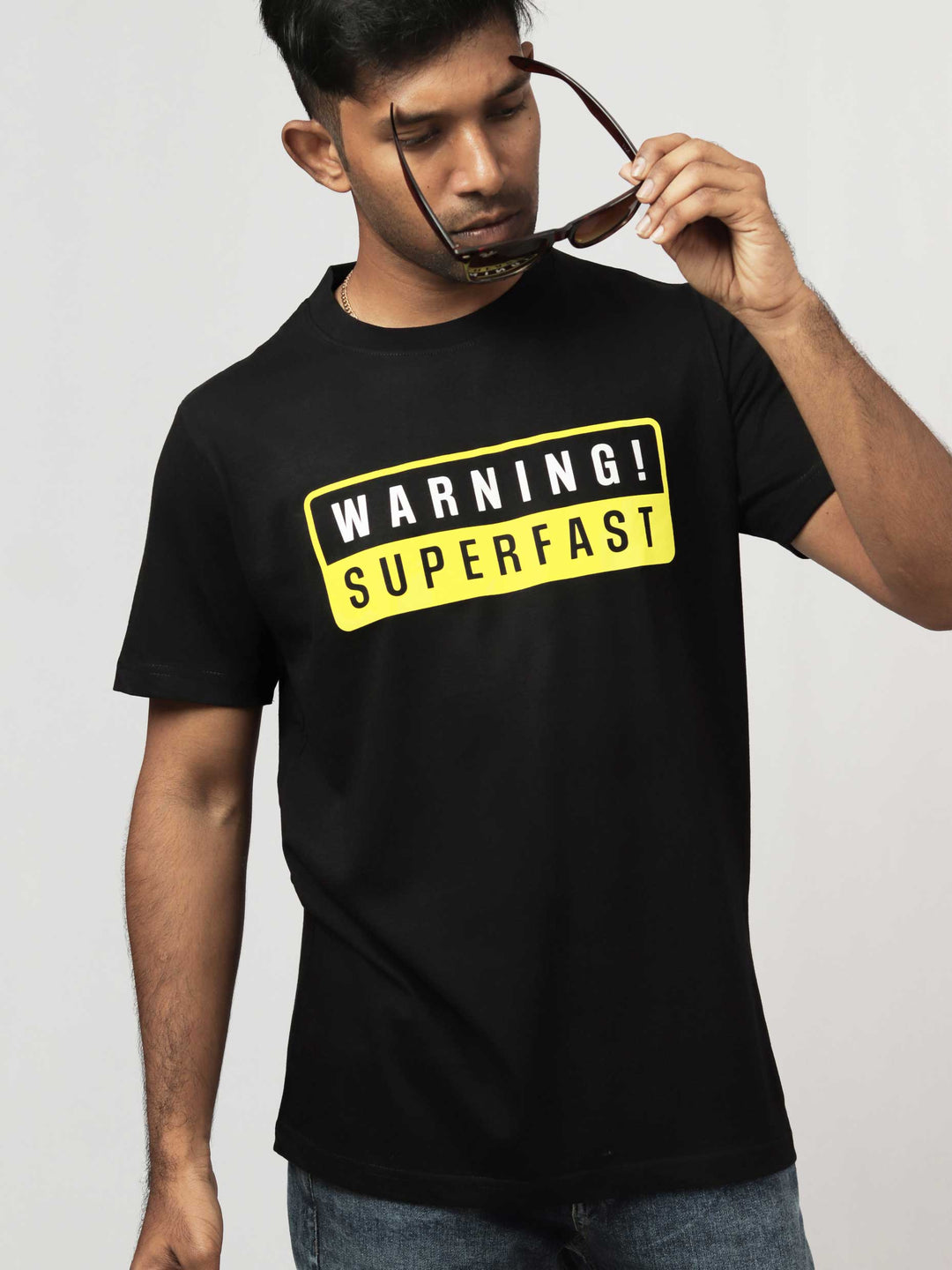 warning-superfast-printed-t-shirt-sold-through-online-by-the-leopard-for-bike-or-motorcycle-and-car-enthusiasts-who-loves-to-ride-in-india