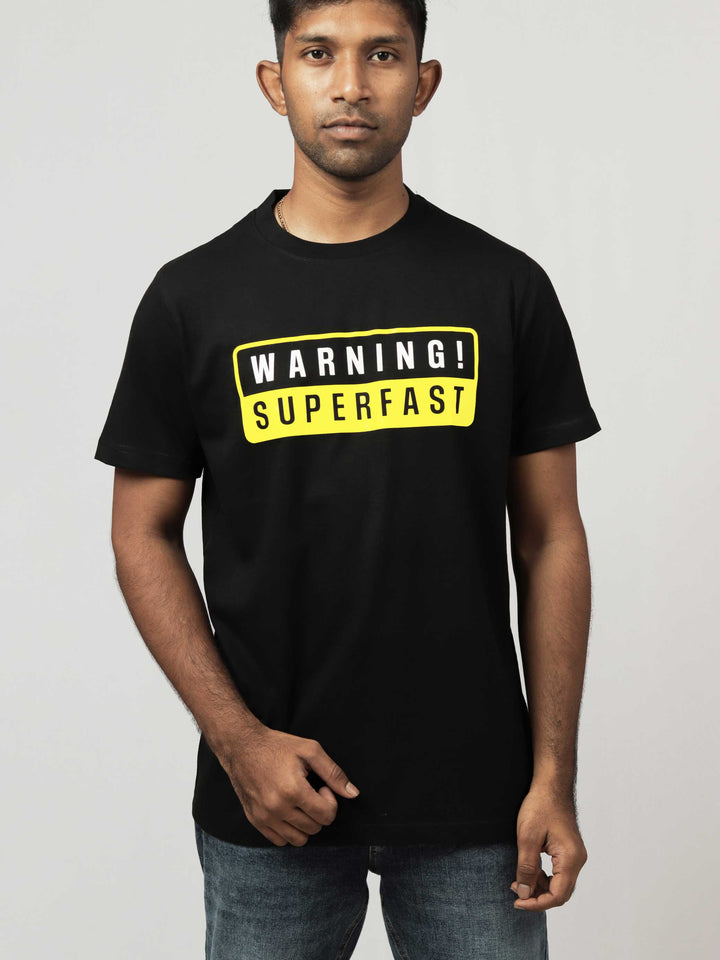 warning-superfast-printed-t-shirt-sold-through-online-by-the-leopard-for-bike-or-motorcycle-and-car-enthusiasts-who-loves-to-ride-in-india